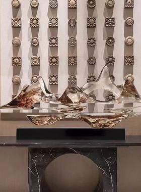 酒店客厅抽象假山雕塑摆件玄关入户乔迁新居创意艺术家居软装饰品