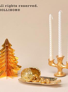 逅里 pangji果壳艺术摆件 玄关招财布置金色装饰高级开业乔迁礼物