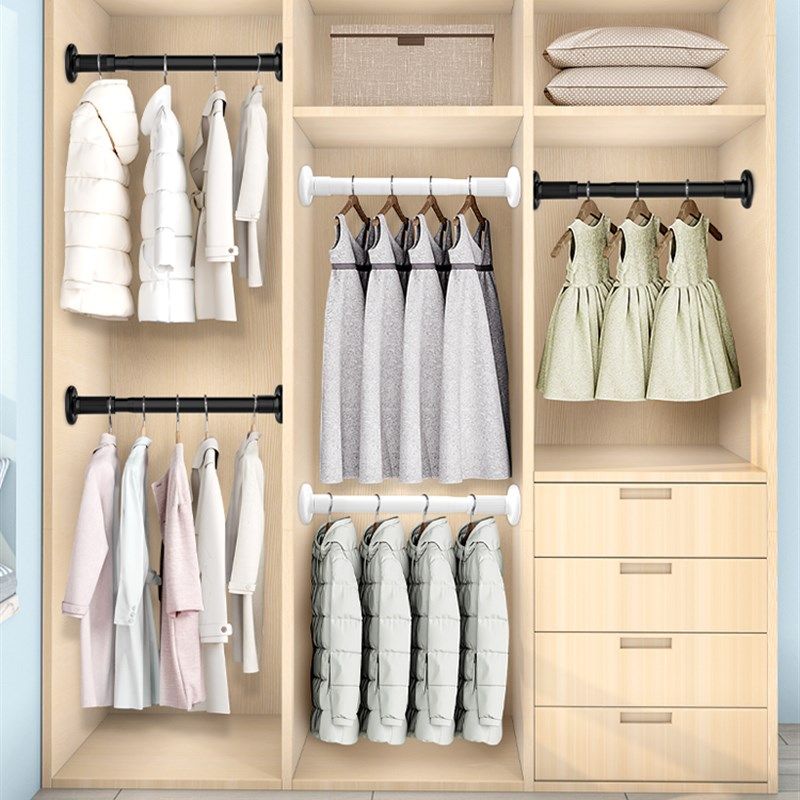 衣柜挂衣杆伸缩杆免打孔衣通杆晾衣衣杆衣架挂杆衣橱架子横杆撑杆,淘宝优惠券,粉丝福利购,淘宝优惠卷