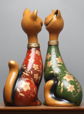 结婚物少数民族风招财猫摆件入户关酒柜架咪台中堂装58672饰工艺