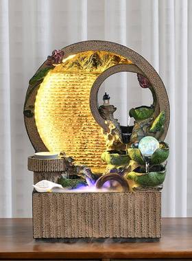 新中式流水生财水摆件37382循环水入户风轮客厅办公室喷泉业水景