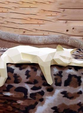 趴着想无的的猫咪手工DY立体落地动摆件纸艺Iin物s54724简约风格