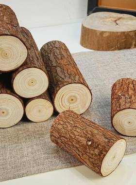 原小木桩壁炉装饰木园电视墙背景名宿复木古51971实木摆件艺创意