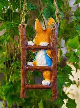 64215爬梯兔子壁花园阳台挂户外攀爬树道上秋千件管装饰幼儿园挂