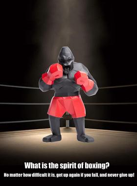 北欧树脂工艺品拳击金刚猩猩摆件家居客厅书房卧室玄关创意装饰品