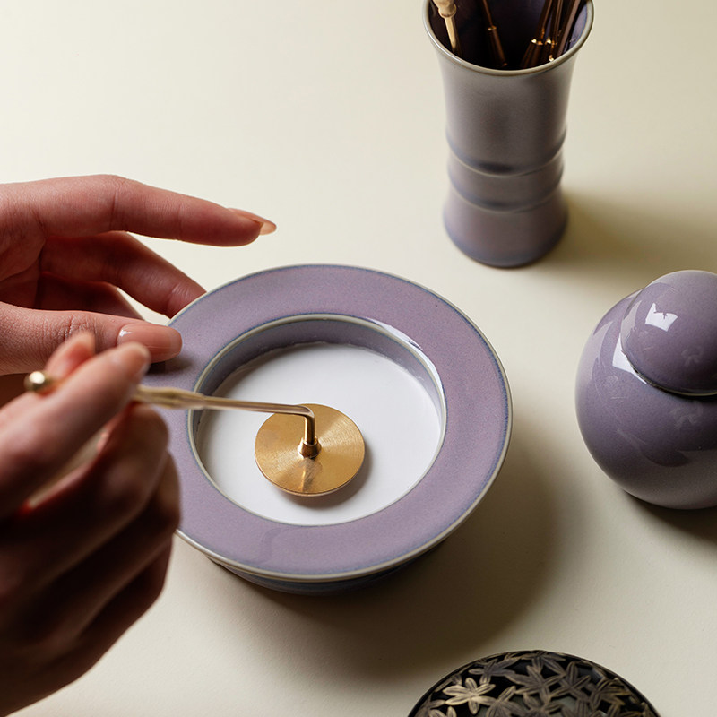 里作 高端均窑紫香道套装香炉焚香套装打香篆工具香薰炉套组礼盒,淘宝优惠券,粉丝福利购,淘宝优惠卷