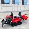 Small dual-purpose crawler-type multi-functional riding micro-tiller, rotary tillage and trenching for agricultural use, both for water and drought purposes
