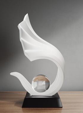 现代艺术风生水起酒柜摆件电视柜装饰品办公室布置高端大气上档次