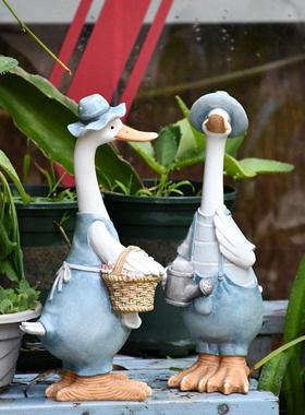 北欧鸭子摆件家居饰品户外花园庭院工艺礼品摆饰创意客厅电视柜玄