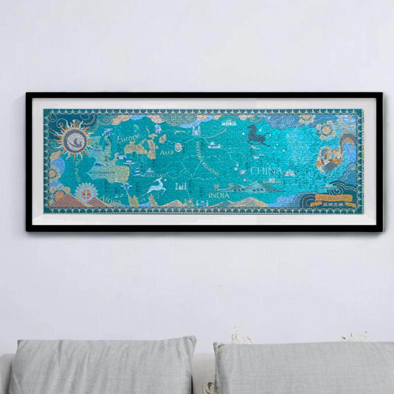 丝绸之路拼图框90*30挂墙1000片简约现代实木相框细长裱专用画框,淘宝优惠券,粉丝福利购,淘宝优惠卷