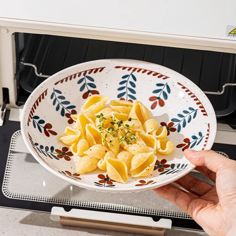 梵宜沫复古小花饭碗釉下彩家用2025新款碗具餐具碗盘子菜盘汤碗,淘宝优惠券,粉丝福利购,淘宝优惠卷