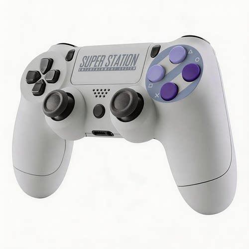 eXtremeRate易极改 PS4手柄标准版替换改装全套壳SNES复古经典款附DIY安装工具适用于DS4手柄CUH-ZCT2型号 - 图0