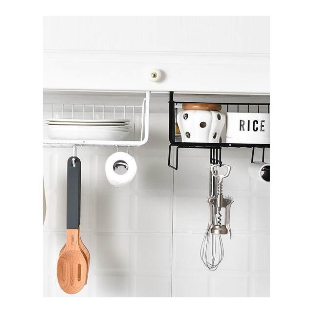 Kitchen cabinet shelf under the table hook rack wardrobe partition layer storage under the basket dormitory storage good items
