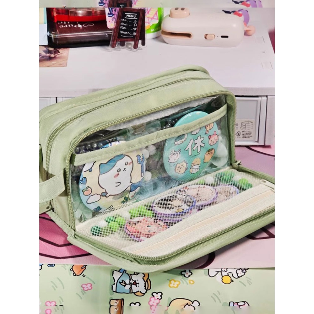 卡西米尔透明笔袋送吧唧社恐隐藏痛包纯色大容量痛层可放小卡谷子 - 图3