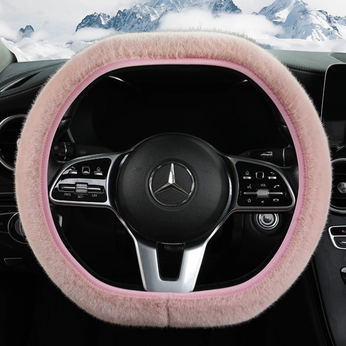 汽车方向盘套冬季毛绒柔软舒适弹力松紧汽车把套保暖防滑仿水貂毛,淘宝优惠券,粉丝福利购,淘宝优惠卷