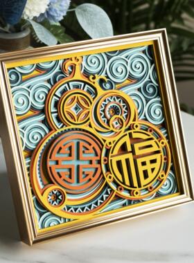 梯木叠雕创意玄关酒柜装饰摆饰轻奢高档客厅搬家礼物乔迁新居礼品