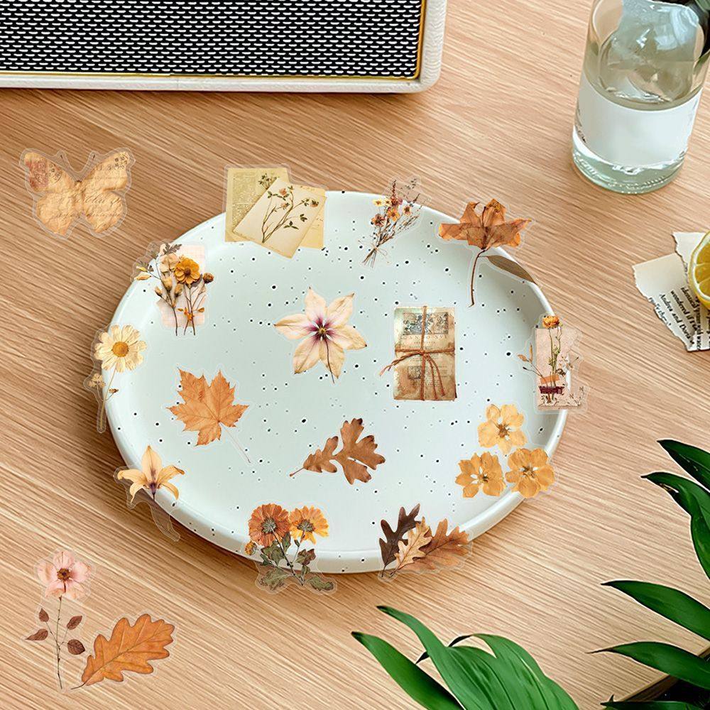 【大图释官方授权】100张复古干枯花朵树叶植物贴纸ins风氛围感素材小众手账装饰标签防水不干胶素材贴画文艺,淘宝优惠券,粉丝福利购,淘宝优惠卷