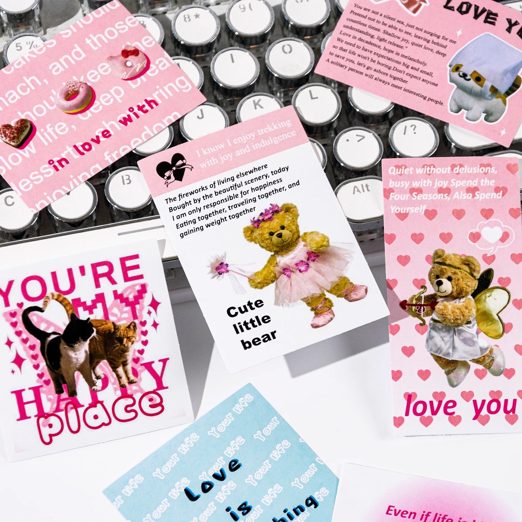 【大图释官方授权】幸福在发酵系列卡通可爱英文贴纸趣味行李箱水杯行李箱手机壳防水贴纸学生手账素材包贴纸,淘宝优惠券,粉丝福利购,淘宝优惠卷