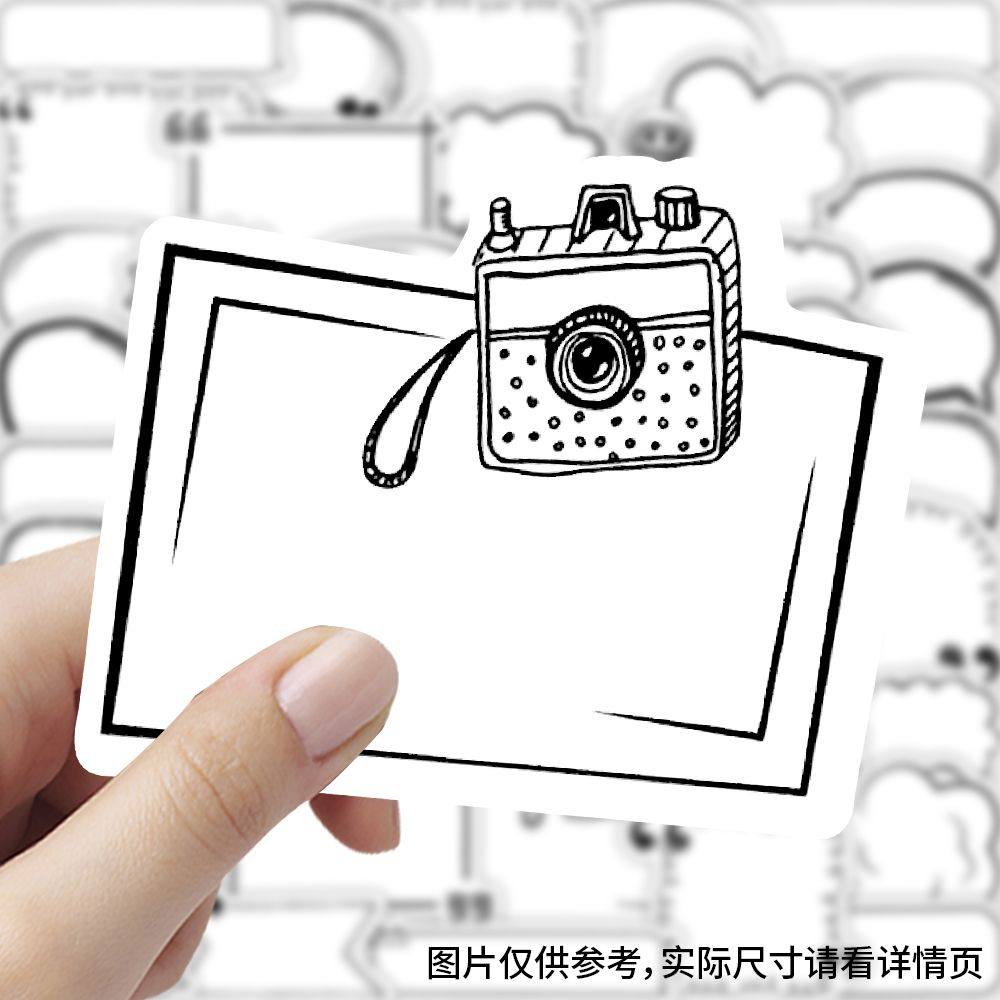 【大图释官方授权】56张书写标签对话框黑白留言图案贴纸自粘手账装饰手机壳行李箱标签不干胶防水立体贴画纸,淘宝优惠券,粉丝福利购,淘宝优惠卷