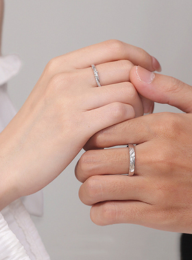 2025新款足银情侣款戒指时尚轻奢