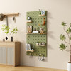 Customized solid wood hole board wall decorative storage rack entry entrance background wall display rack desk storage rack