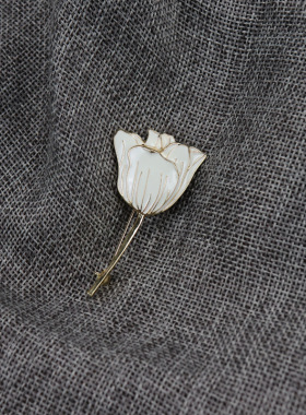 复古珐琅油画风百合郁金香波斯菊