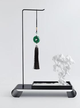 禅意水晶假山玉佩新中式酒店玄关摆件书房茶室客厅茶几室内装饰品