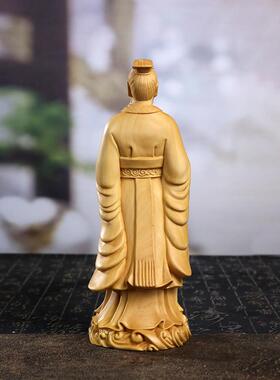 黄杨木雕范蠡战国人物工艺品中式摆件商圣家居客厅木质文玩送礼品