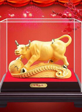 绒沙金摆件金牛工艺品牛年创意保险金融公司汽车4S店年会商务礼品