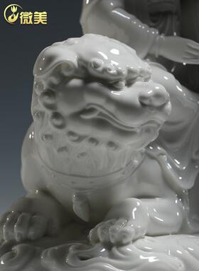 微美12至20寸文殊普贤菩萨神像家用书房供奉摆件佛像工艺品摆设