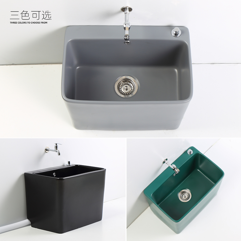 拖把池大号阳台家用特大号长方形洗拖布盆落地式卫生间洗墩布池槽 - 图0