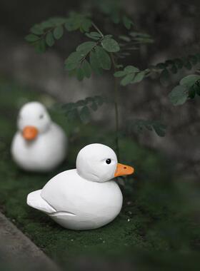 鹿妖商店 肥啾鸟 木雕小鸟 柯尔鸭 小白鸭 手工实木桌面摆件 鸭鸭