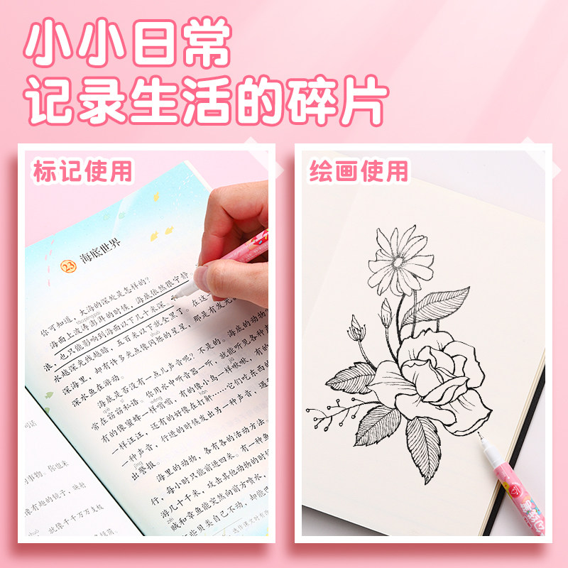 晨光文具勾线笔儿童美术勾线笔粗细双头速干美术生专用黑色油性防水马克笔学生绘画用描边彩色涂码描绘记号笔,淘宝优惠券,粉丝福利购,淘宝优惠卷