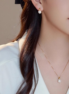 LADYB进口施家珍珠吊坠纯银项链