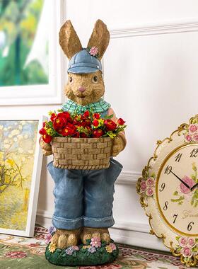 庭院大兔子饰品落地发财客厅电视柜家居饰品户外花园创意触手可及