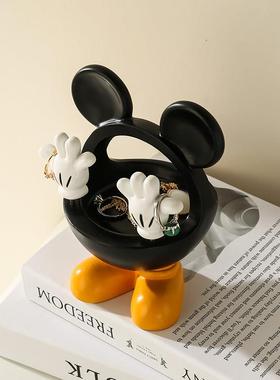 米奇首饰盒戒指收纳摆件创意可爱卡通装饰品手表挂架家居生日礼物