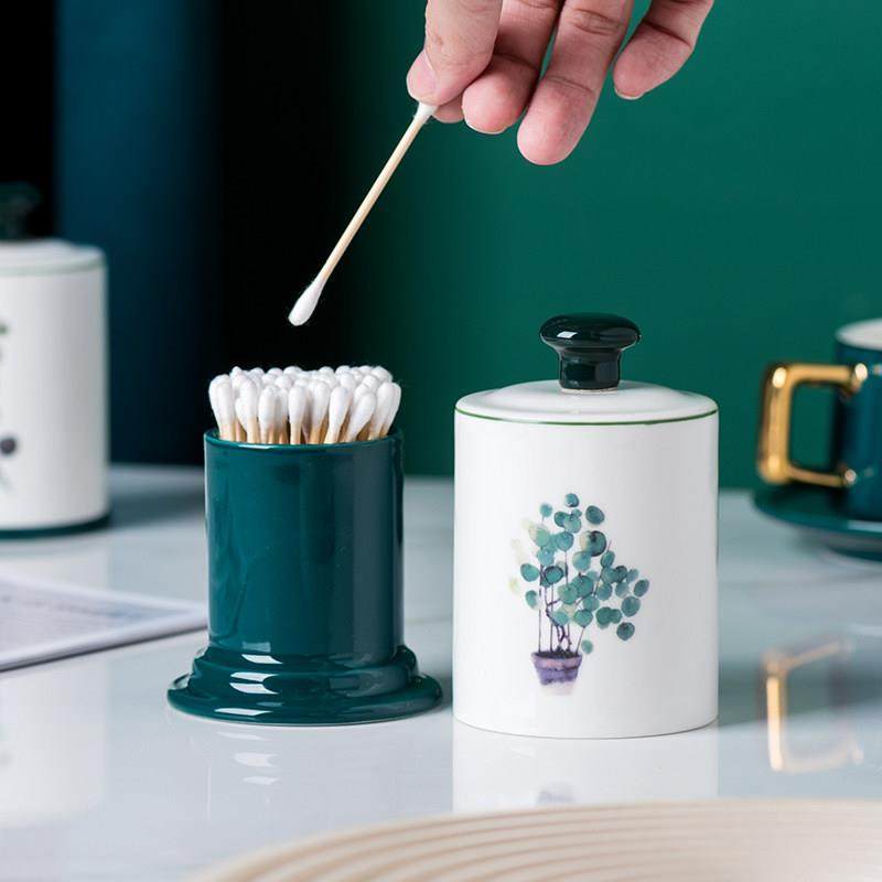 北欧创意个性牙签盒家用客厅陶瓷牙签筒简约棉签收纳盒酒店牙签罐,淘宝优惠券,粉丝福利购,淘宝优惠卷