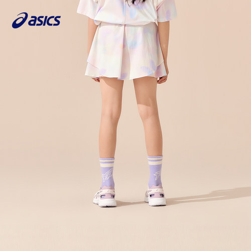 ASICS/亚瑟士童装26年夏季新款女童吸湿速干轻潮满印短裙带打底裤 - 图0