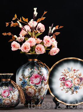 正品美陶瓷花瓶摆件式欧式现装代客摆厅玄关电视柜酒柜创意家居饰