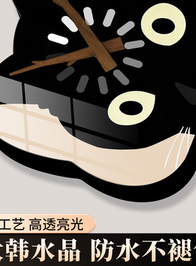 趣味猫咪桌面时钟摆台创意台钟座钟高级感客厅卧室装饰品钟表摆件