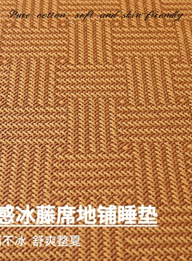 2026新款艾草凉席冰藤地垫客厅新款多功能凉感冰藤床垫藤席地垫爬