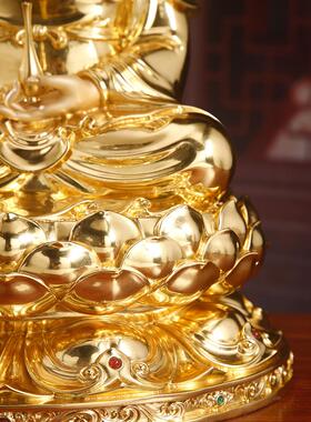 台湾纯铜镀金观音菩萨家拜观音佛像南海观音菩萨佛像客厅摆件