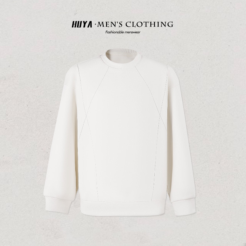 虎牙兄弟双面绒卫衣2025冬季爆款明线拼接设计感圆领打底衫X66912,淘宝优惠券,粉丝福利购,淘宝优惠卷