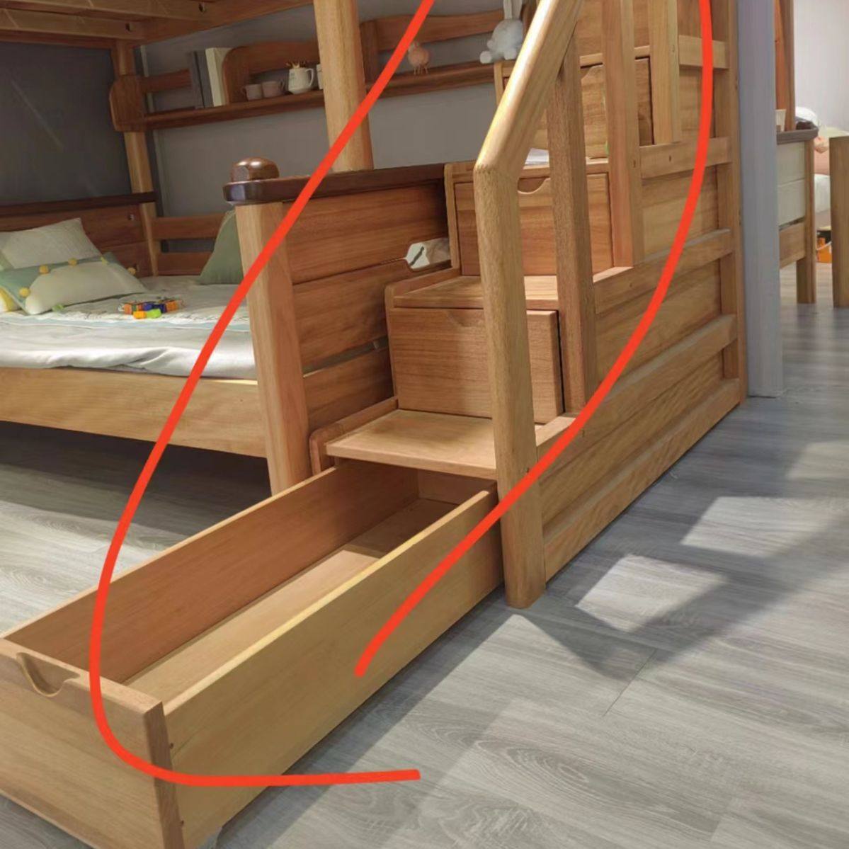 上下床双层子母床家用卧室宿舍通用梯柜红檀木檀丝木原木色和白色,淘宝优惠券,粉丝福利购,淘宝优惠卷