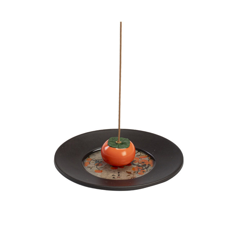 创意柿柿如意线香插 茶宠家用熏香座沉香檀香 松塔香托盘好柿发生,淘宝优惠券,粉丝福利购,淘宝优惠卷