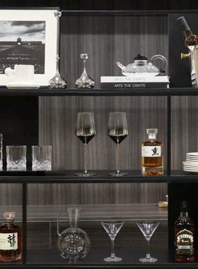 现代简约样板间酒柜软装搭配售楼处客厅柜酒杯酒具装饰品摆件