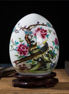 现代简约家居客厅工艺品酒柜创意福蛋装饰品摆件景德镇陶瓷器花瓶