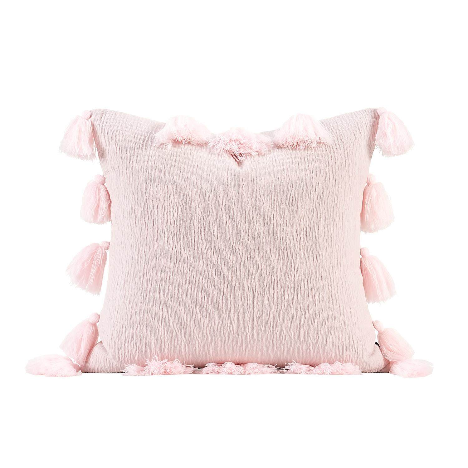 柏洛斯Kunst〖粉苏〗轻奢简约粉色流苏客厅靠枕高级感样板间抱枕 - 图3