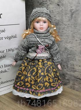 正品41厘米少萌女心出口欧家美陶瓷仿真洋娃娃办公室里客厅装饰超