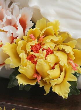 东方粘土白财富聚会开幕乔迁礼品陶瓷白菜工艺品博古货架带来财富